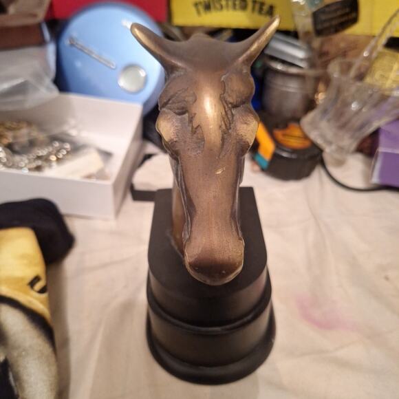 Vintage Single Horse Head Brass Bookend / Paperweight 1996 - Picture 2 of 5